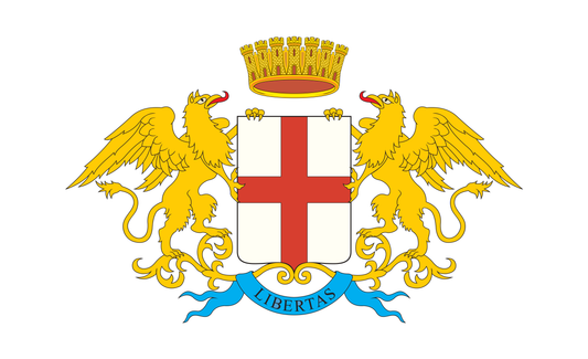 Genuaflagge mit Wappen, Italien, Nationalflaggen, Nationalfahnen