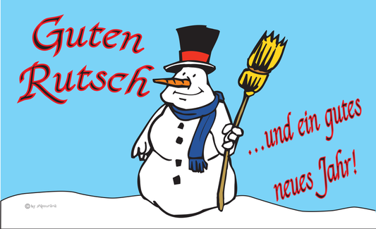 Silvesterflagge,Guten Rutsch, Schneemann