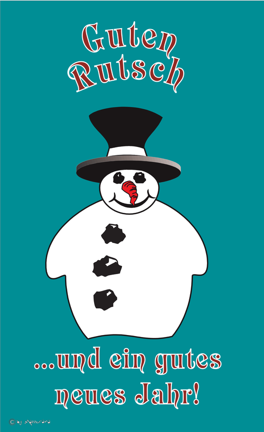 Silvesterflagge,Guten Rutsch,Türkis