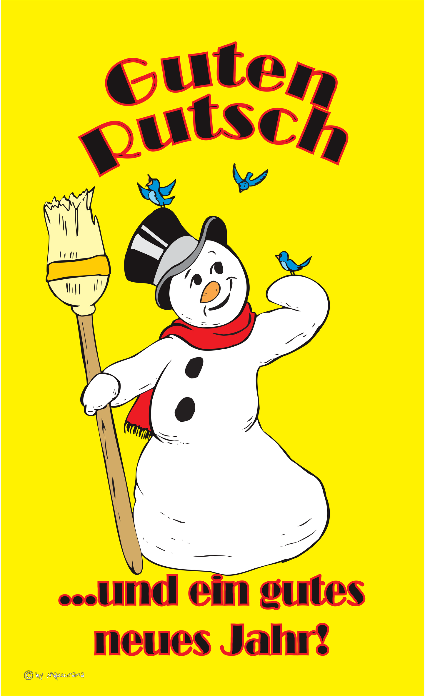 Silvesterflagge, Guten Rutsch, Gelb, Happy New Year