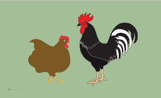 Hahn & Huhn-Flagge,gestreift,Tierflaggen,Tierzüchter-Flaggen