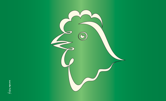 Hahnenkopf Silhouette, Huhn, Geflügelzüchter Flagge