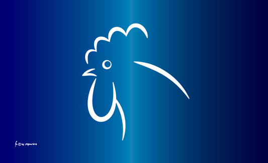 Hahn in blau Flagge, Huhn, Geflügelzüchter Flagge