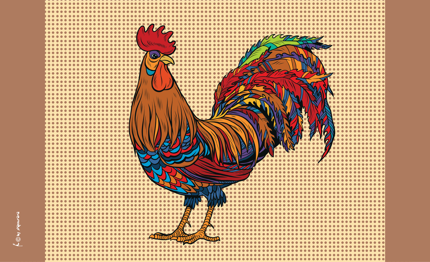 Hahn mit Fond Flagge, Huhn, Geflügelzüchter Flagge, Tierflaggen