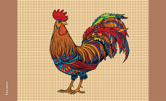 Hahn mit Fond Flagge, Huhn, Geflügelzüchter Flagge, Tierflaggen