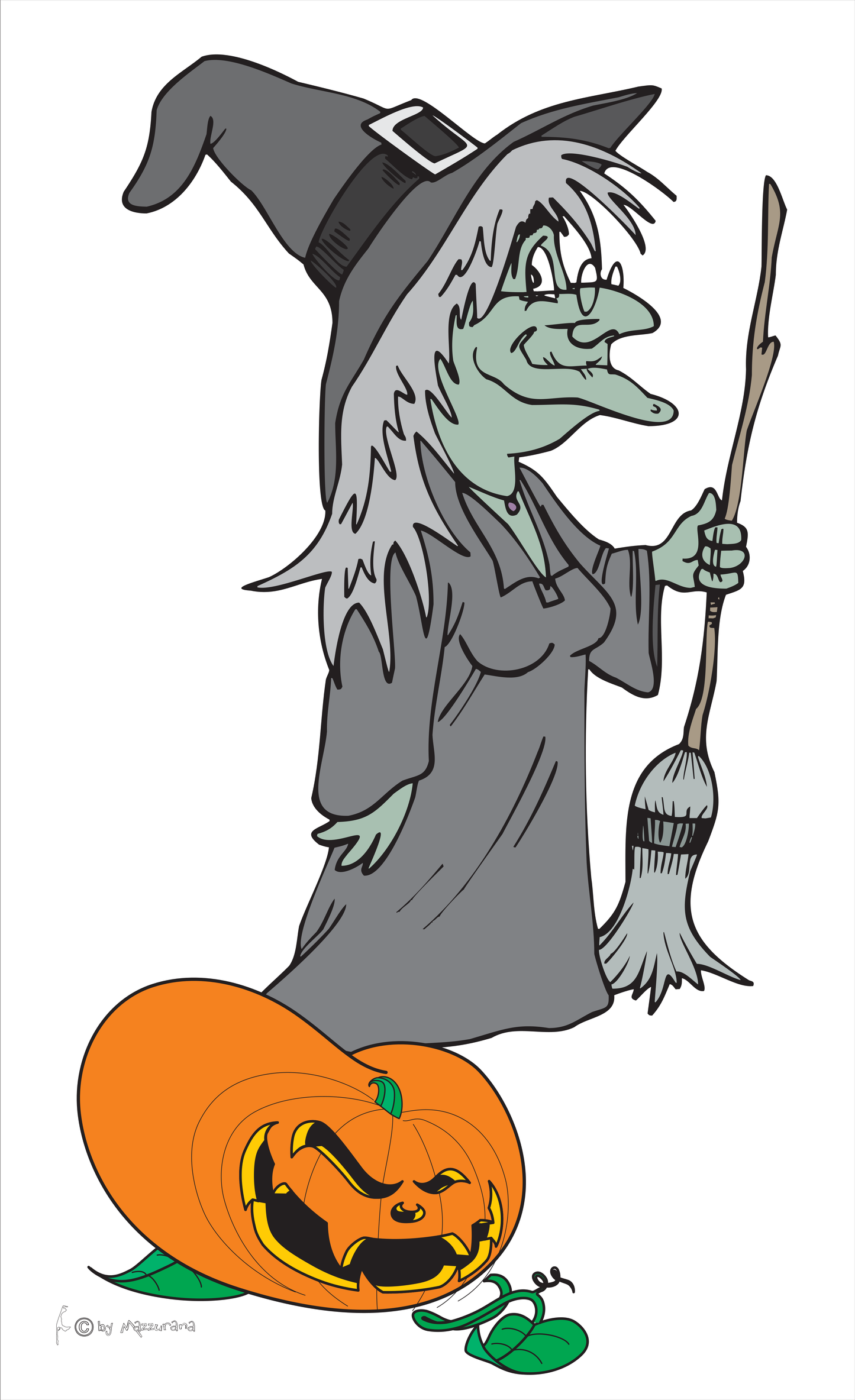 Halloween-Flagge,Hexe stehend mit Kürbis, Festtagsflaggen