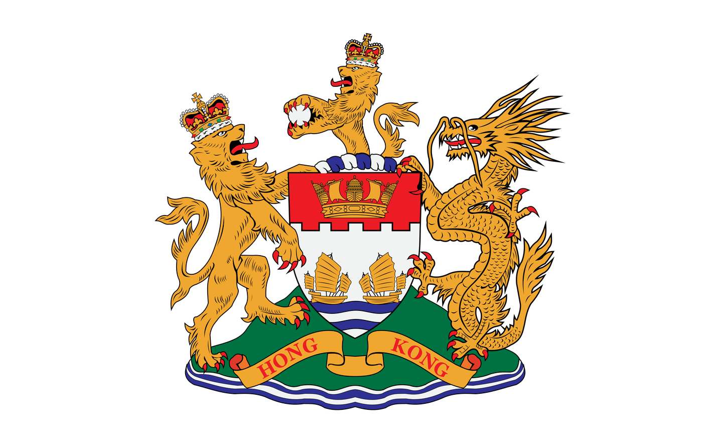 Hongkongflagge 1959 mit Wappen, Hongkong, Nationalfahnen