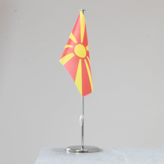 Table flag of North Macedonia – representative national flag for indoor use