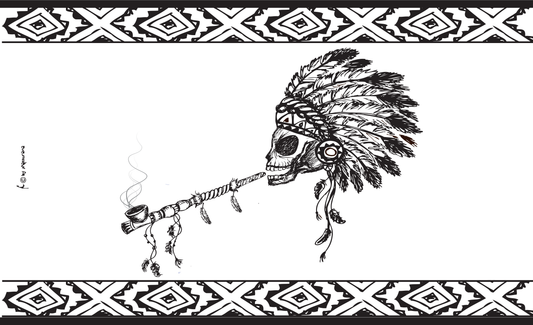 Indio mit Friedenspfeife Fahne, Indiofahne