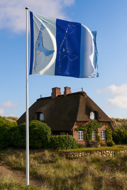 Drapeau ombré de l'île Sylt – Un hommage élégant à la reine de la mer du Nord