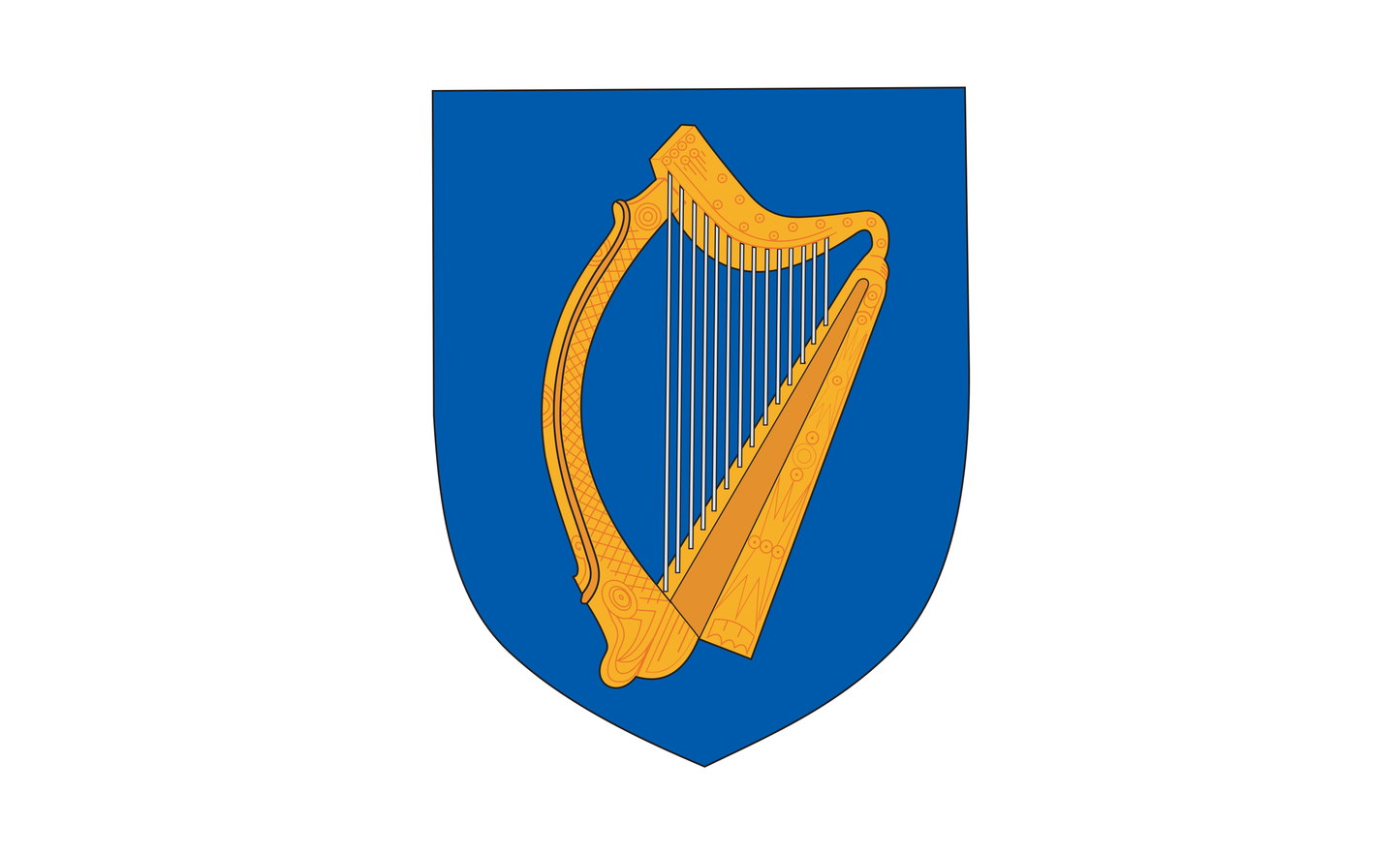 Irlandflagge mit Wappen, Nationalflaggen, Nationalfahnen