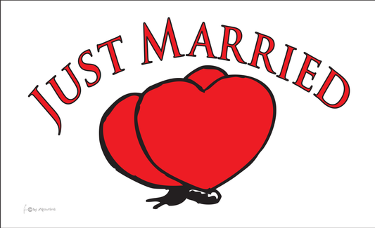 Just Married-Flagge, Liebe, Hochzeit, Partnerschaft