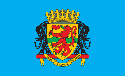 Kongoflagge mit Wappen, Kongo, Nationalfahnen