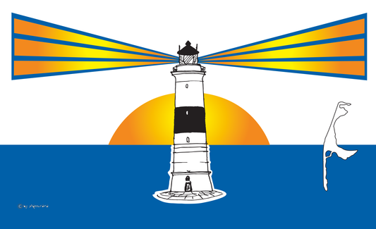 Leuchtturm-Flagge,Insel,weiß,Maritime-Flaggen,Bootsflaggen,Leuchtturm-Flaggen