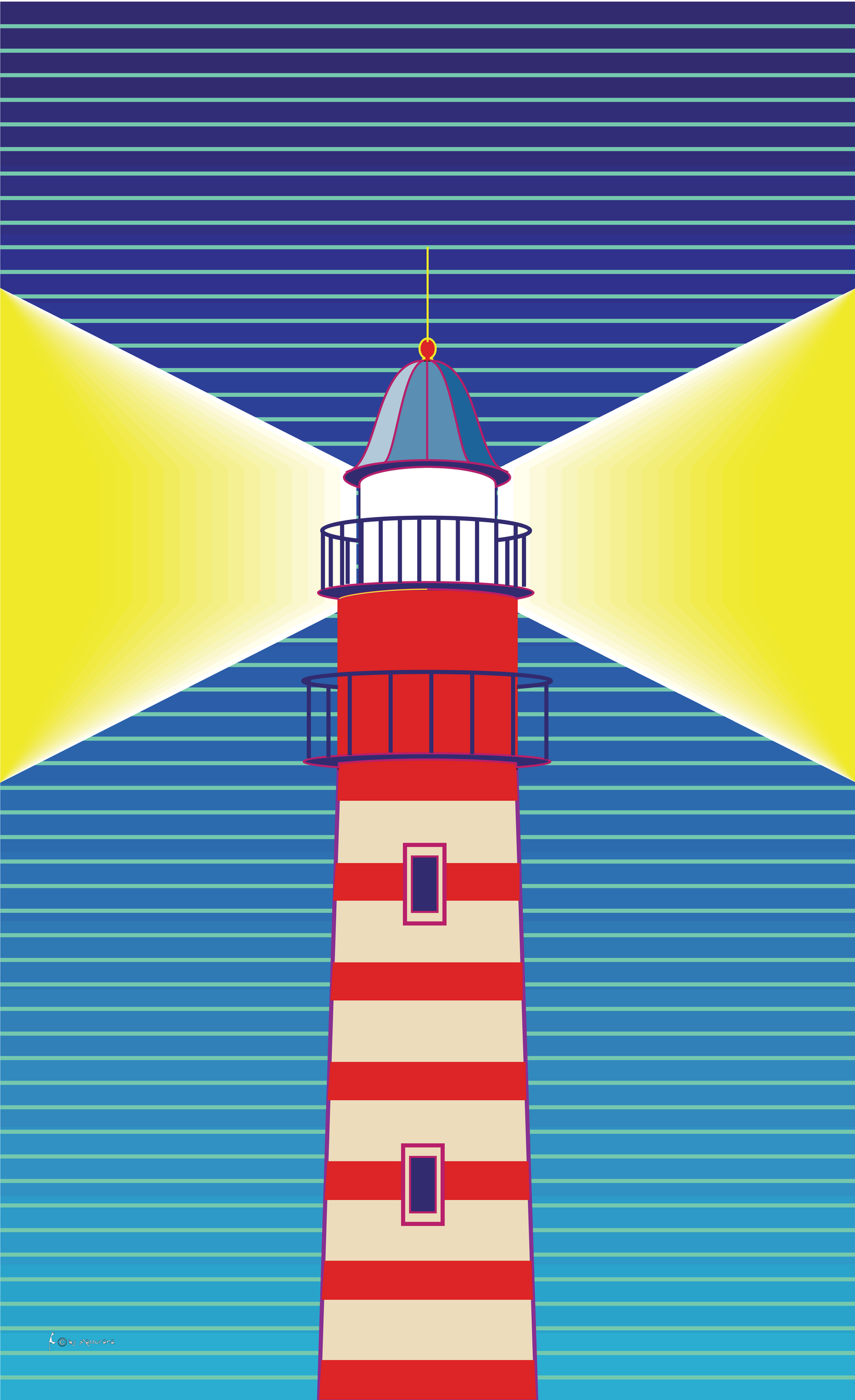 Leuchtturm-Flagge,Strips,Maritime-Flaggen,Bootsflaggen,Leuchtturm-Flaggen