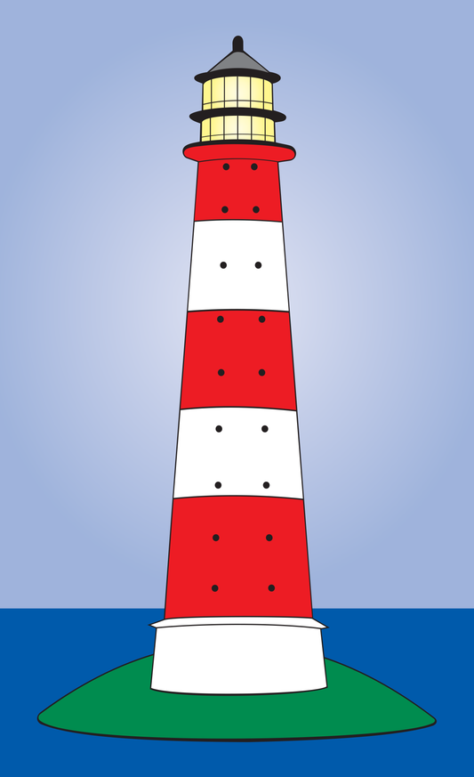 Leuchtturm rot weiß Flagge