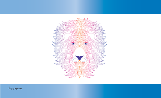 Löwenkopf bunt Flagge, Coloured Lion, Tierfahne