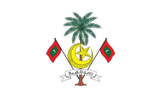 Malediven-Flagge mit Wappen, Malediven, Insel, Nationalfahnen