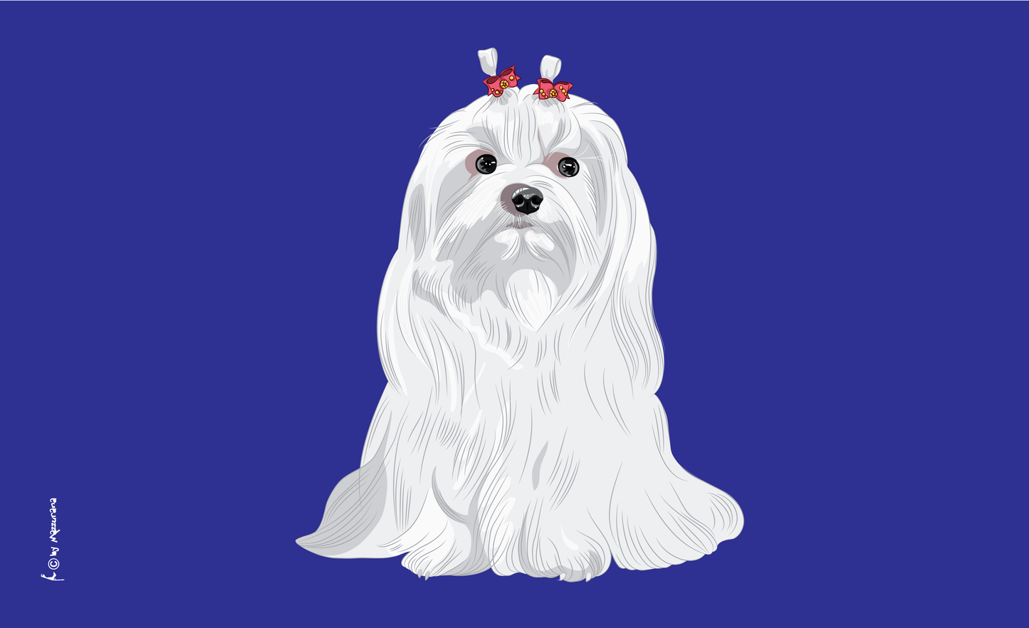 Malteser Hund, Hundeflagge ,Tierflaggen, Sportflaggen, Vereinsfahnen, Verbandsflaggen