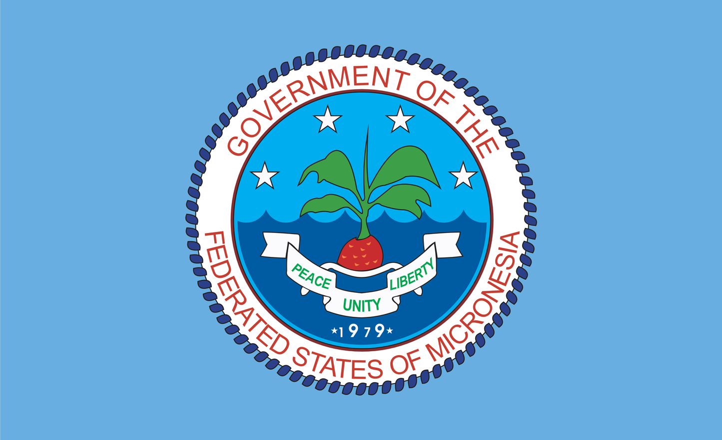 Mikronesienflagge mit Wappen, Mikronesien, Insel, Nationalfahnen
