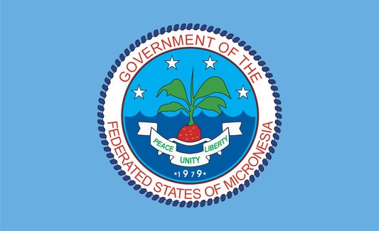 Mikronesienflagge mit Wappen, Mikronesien, Insel, Nationalfahnen