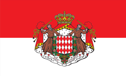 Monacoflagge mit Wappen, Monaco, Nationalfahnen
