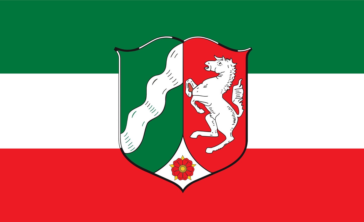 Nordrhein-Westfalen Flagge mit Wappen – Starke Einheit im Herzen Deutschlands