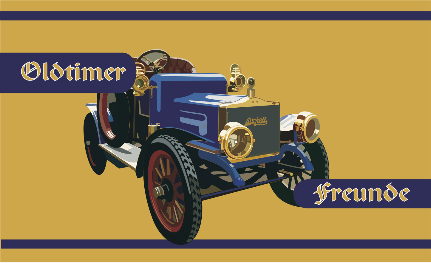 Oldtimer Freunde-Flagge,2,Auto-, Motoradflaggen,Motorsportflaggen,Formel1-Flaggen