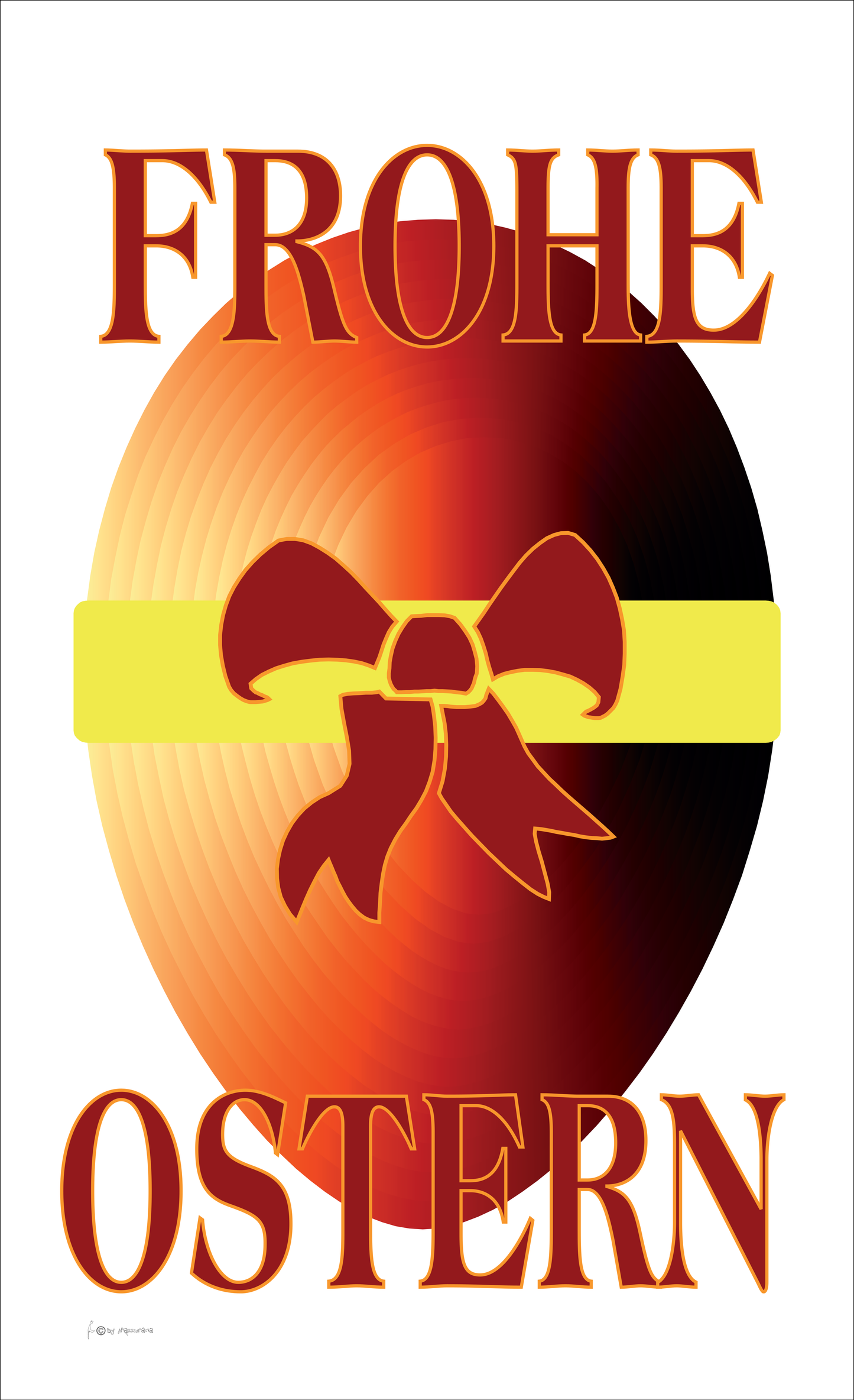 Osterei-Flagge, Frohe Ostern, Schleife, Osterflagge