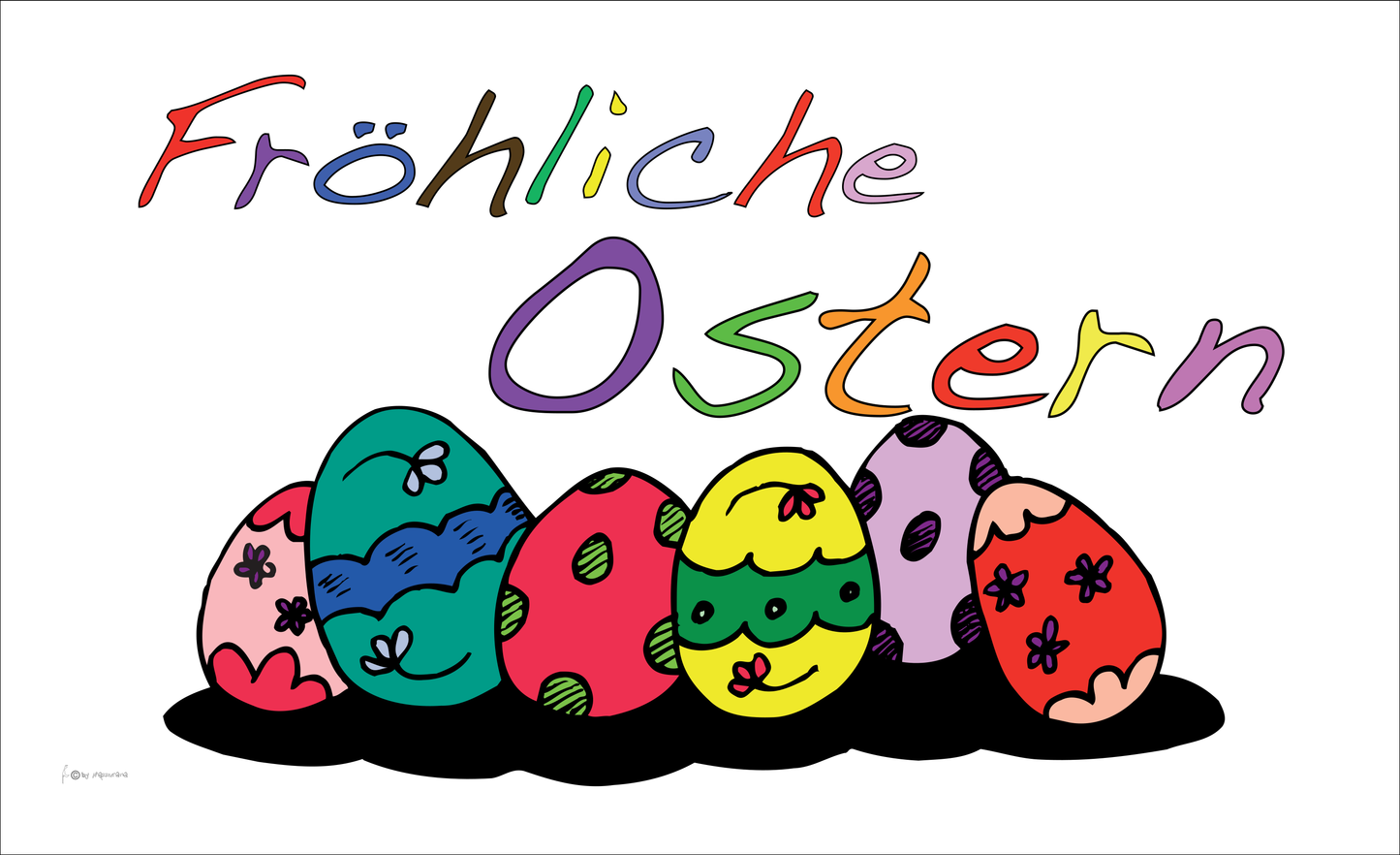 Oster-Flagge,Eier bunt, Osterflagge