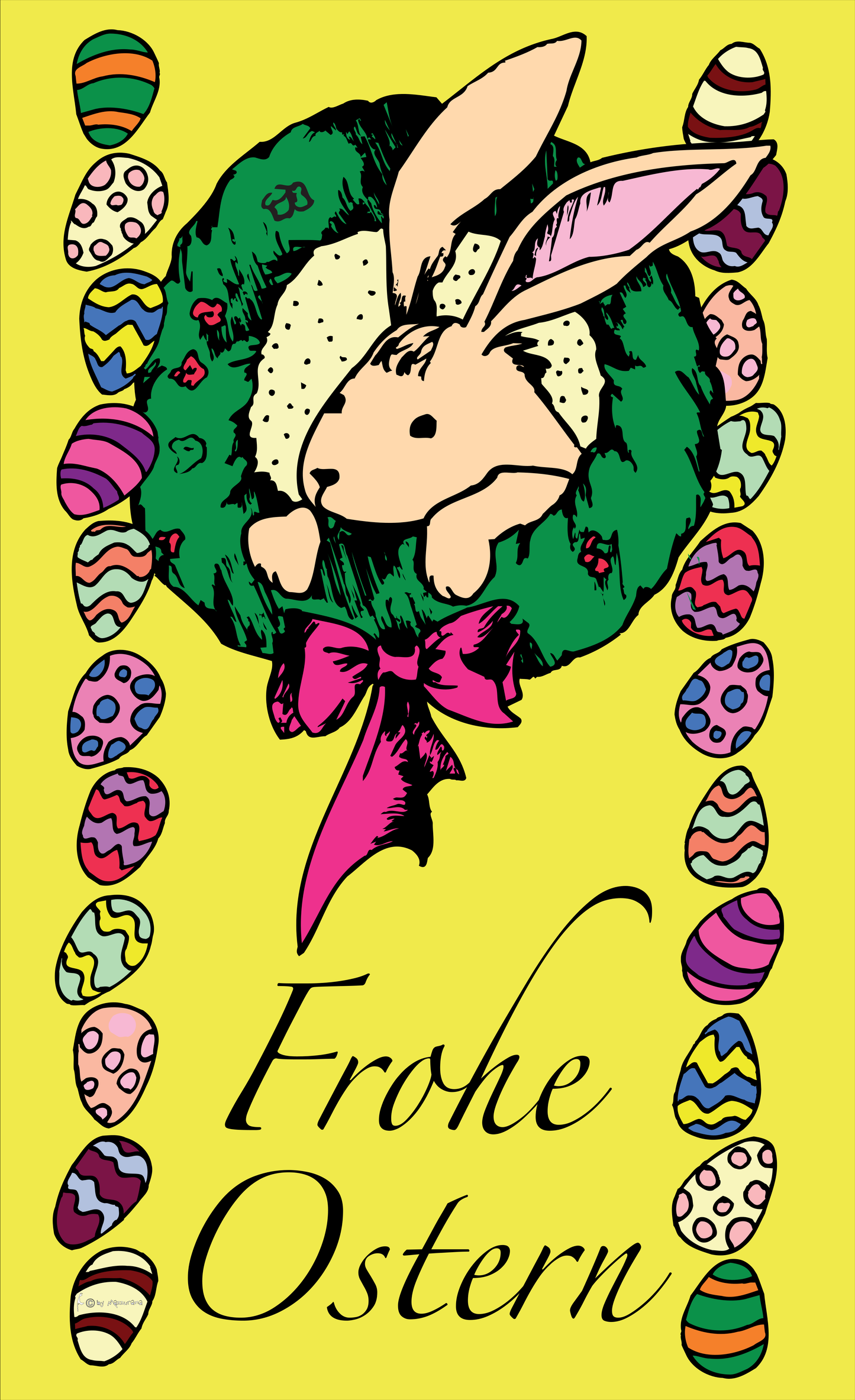 Osterhasen Fahne gelb, Ostern