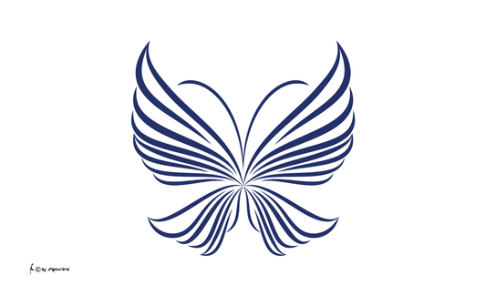 Papillion fine line flag, butterfly flag, animal flags, association flags