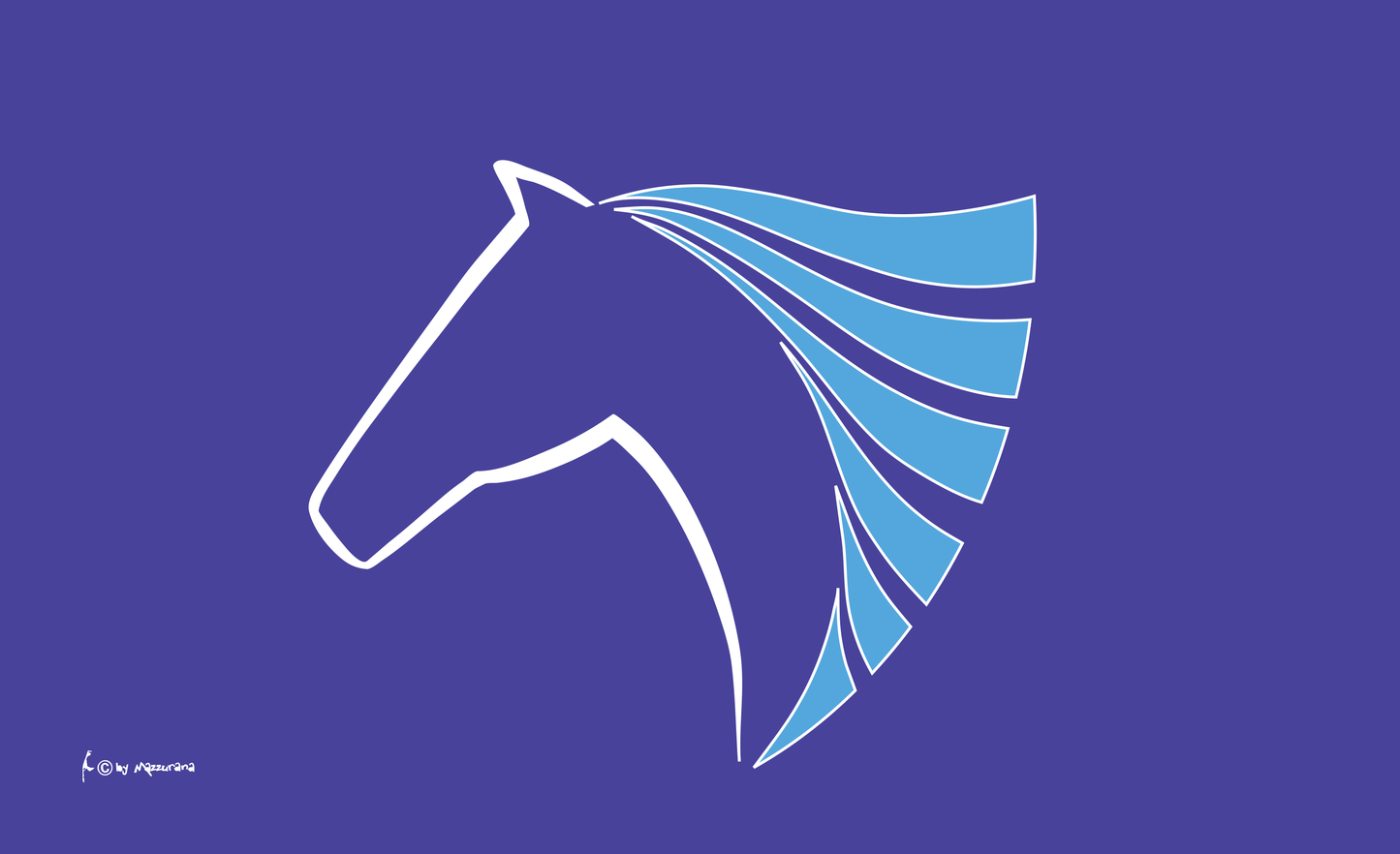 Drapeau avec logo tête de cheval, chevaux, drapeaux d'animaux