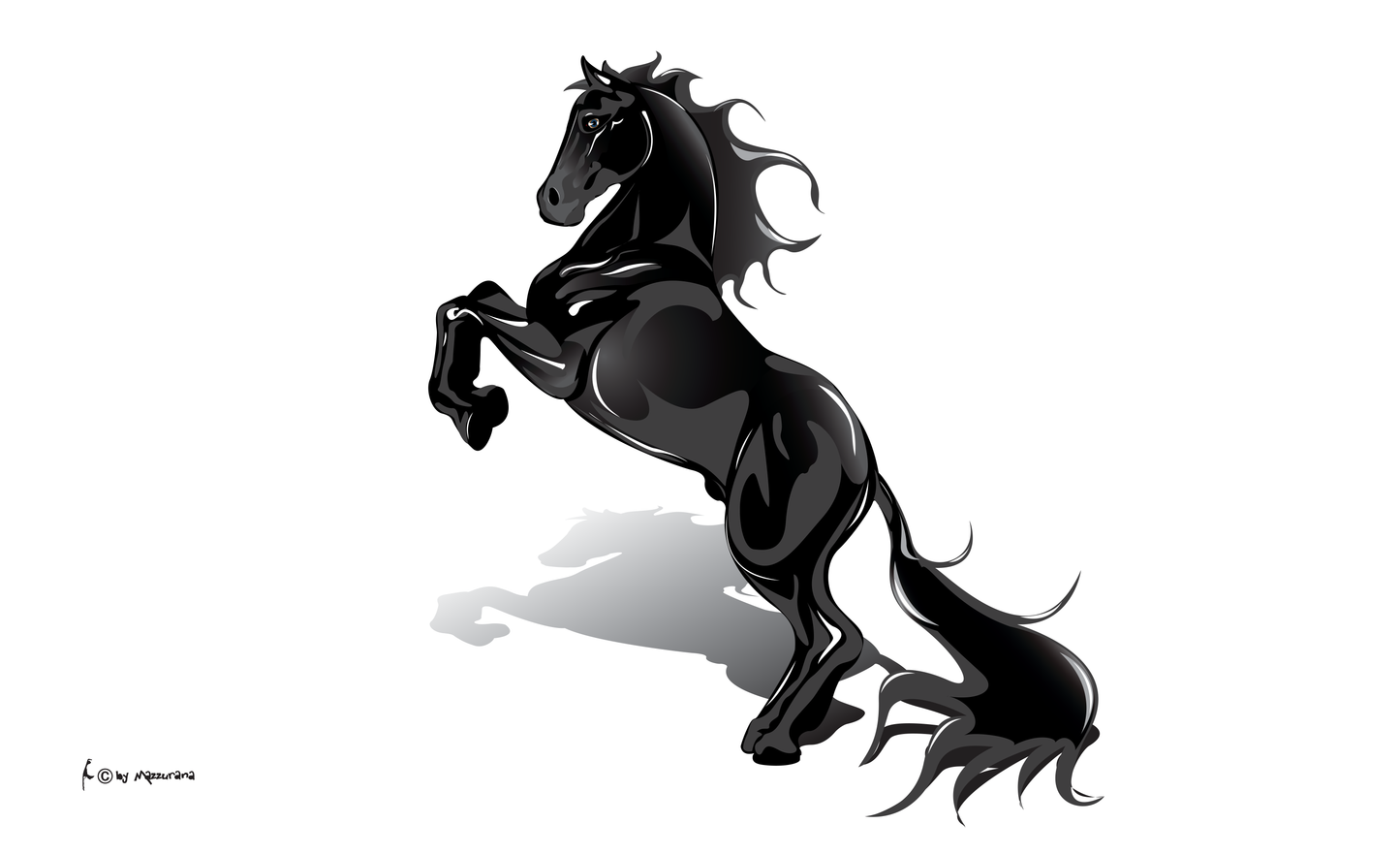 Horse in jumping flag, rider's flag, equestrian sport