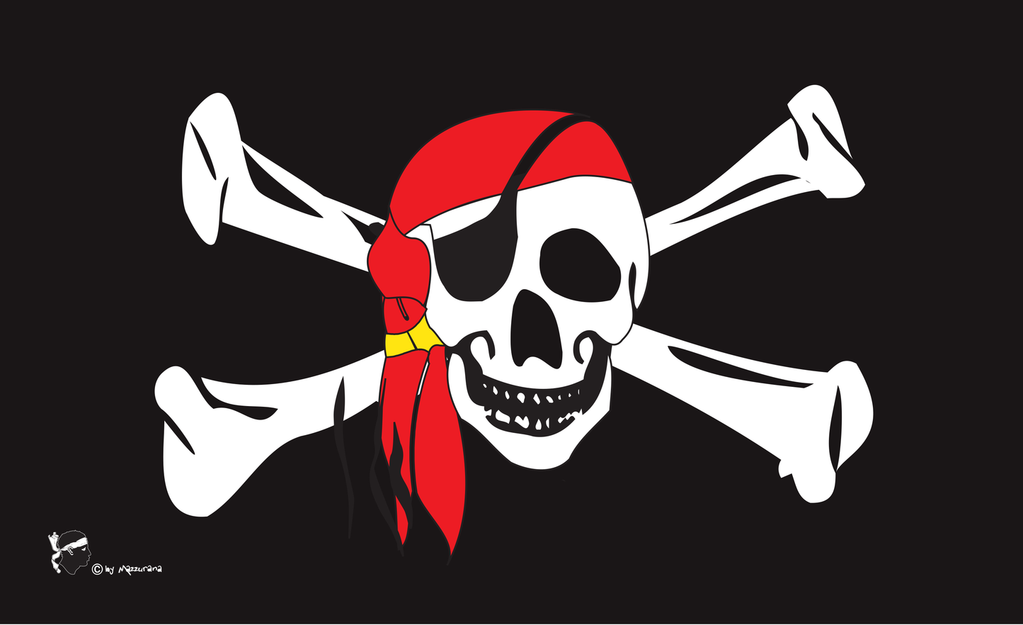 Piratenflagge Rotes Kopftuch