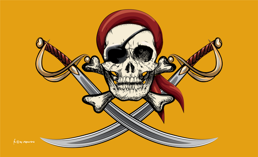 Pirat & Säbel Flagge, Fahne