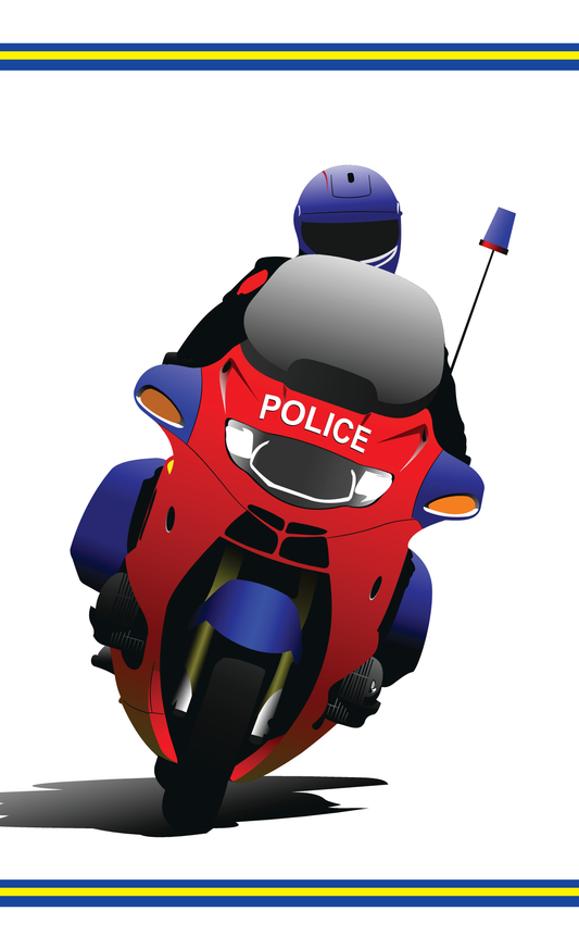 Police Bike Flagge, Motorradflagge, Motorrad, Bikerflagge
