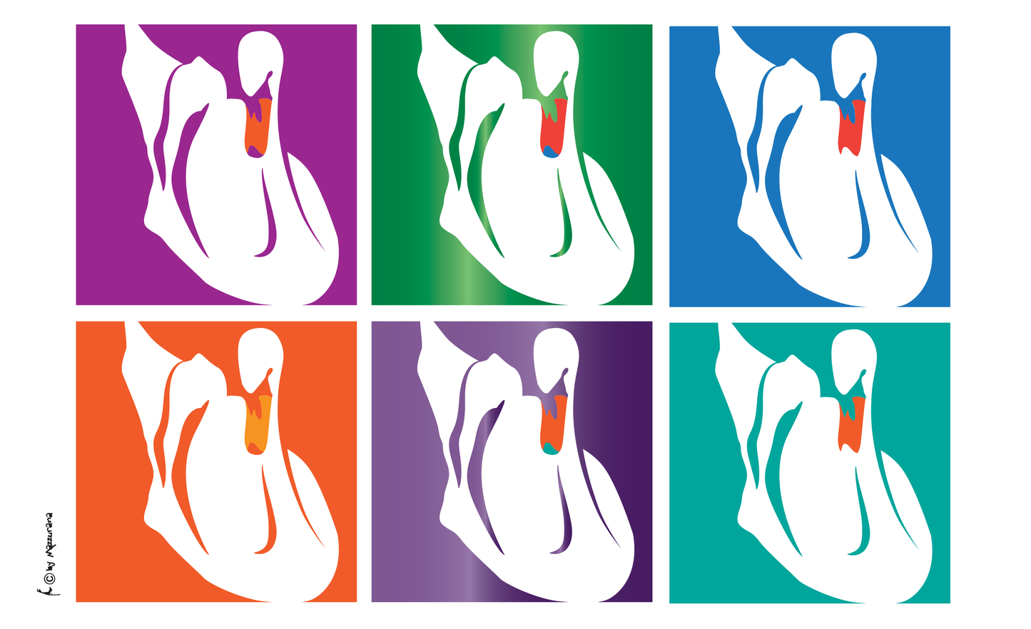 Pop Art Swans Flag, Animal Flags, Swans