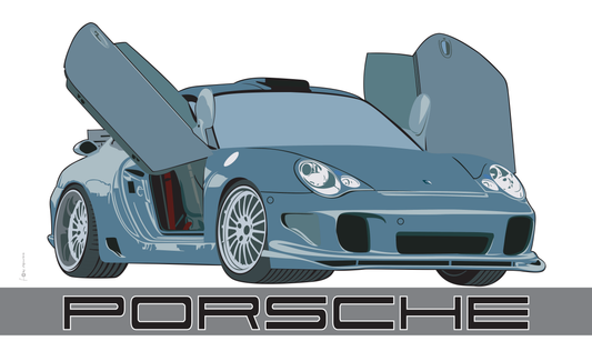 Porsche 911 70s, car, car flag, car banner, classic car