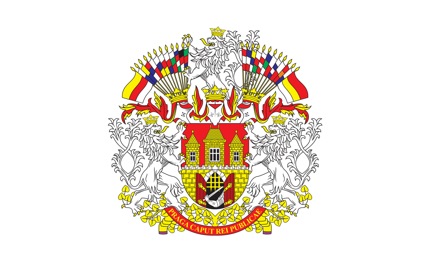 Pragflagge, Prague, Tschechien, Nationalfahnen