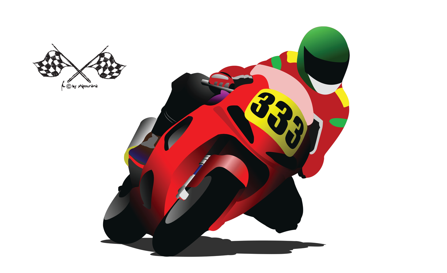 Race Bike 010 Flagge, Motorradflagge, Motorrad, Bikerflagge