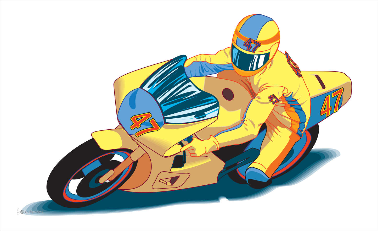 Race-Flagge,gelb, Motorradflagge, Motorrad, Bikerflagge