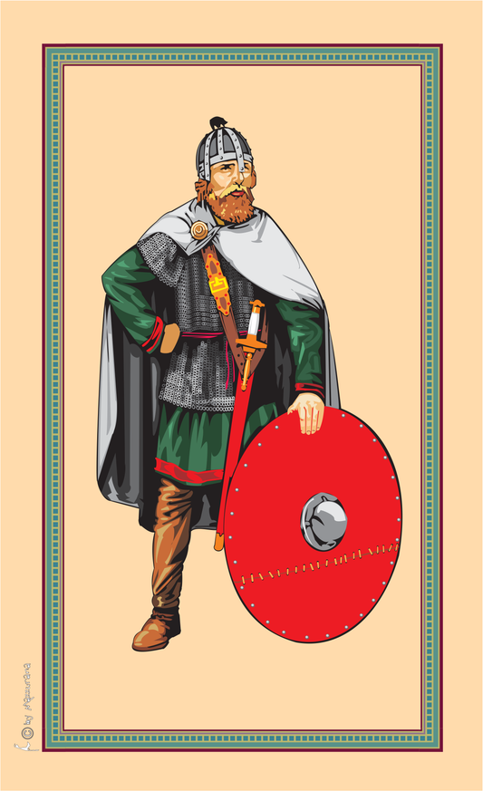 Ritter-Flagge mit Schild, Hochformat, Ritterfahne