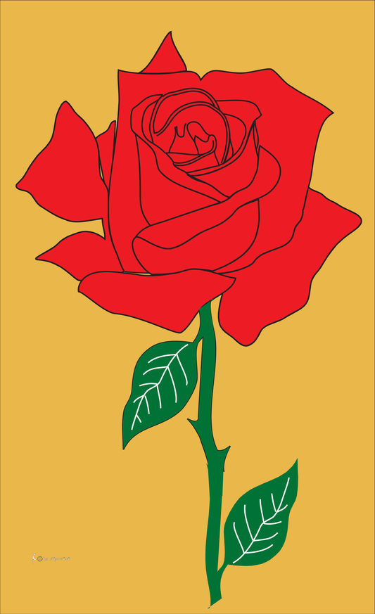 Rosen-Flagge,4, Blumenfahne, Floristenfahnen, Gärtnerflaggen, Gärtnerfahnen
