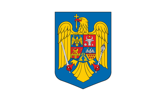 Rumänienflagge mit Wappen, Nationalfahnen