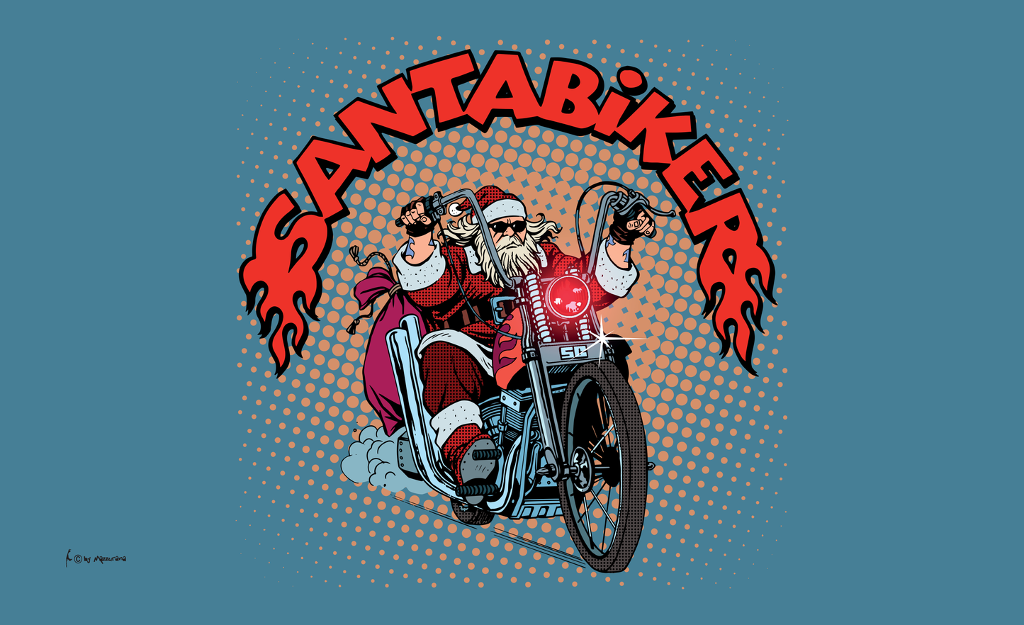 Weinachts-Biker, Motorradflagge, Weihnachtsflagge