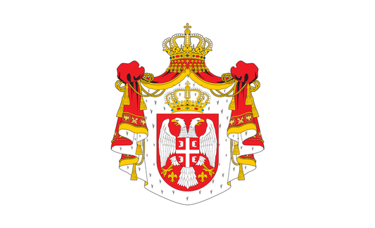 Serbienflagge mit Wappen, Serbien,Nationalfahnen