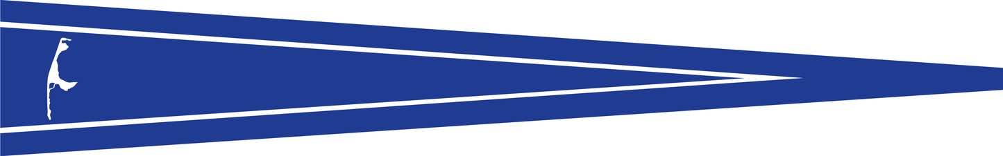 Wimpel Sylt Blau – blaues Inselformat mit Silhouette