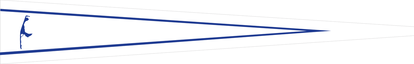 Wimpel Sylt weiß – Schlichte Insel-Silhouette in Blau-Weiß