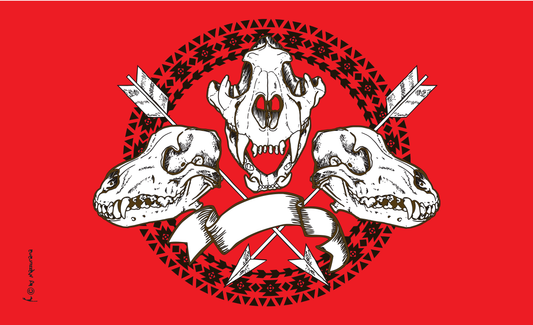 Tierschädel Flagge, Skelett